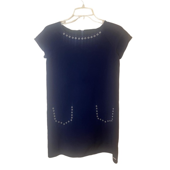 Junior Gaultier Navy Grommet Detail Short Sleeve Crew Neck Dress Size 14A - Picture 1 of 8